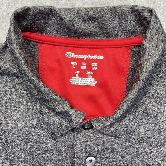 Champion Elite Nebraska Cornhuskers Golf Polo Shirt Mens Large L Gray - Picture 3 of 11